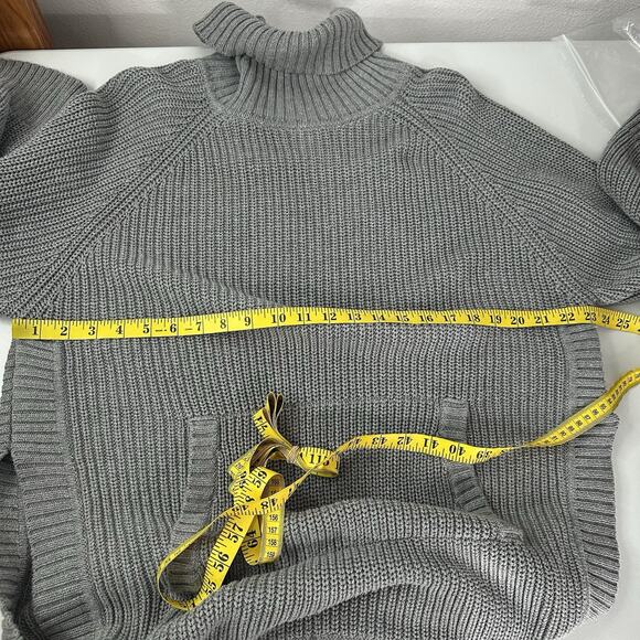 Ugg Sweater Womens Large Gray Chunky Raelynn Turtleneck Ribbed Oversized - Picture 10 of 12